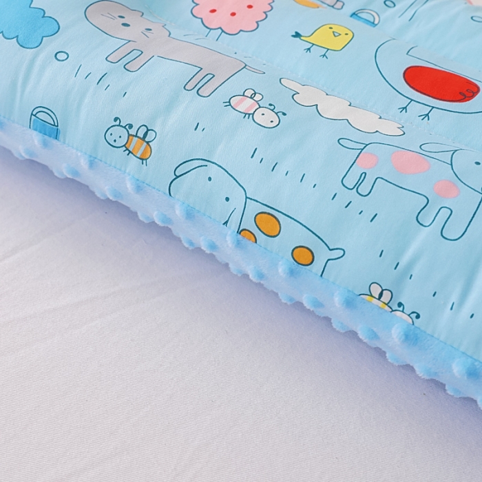 91家纺网 家纺一手货源 找家纺 冬巢 2023新款A类全棉豆豆绒儿童枕头芯纯棉豆豆枕 动物乐园