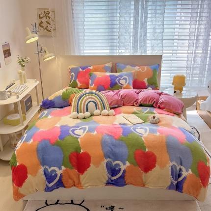 91家纺网 家纺一手货源 找家纺 （总）芃成 2023新款双面牛奶绒印花四件套