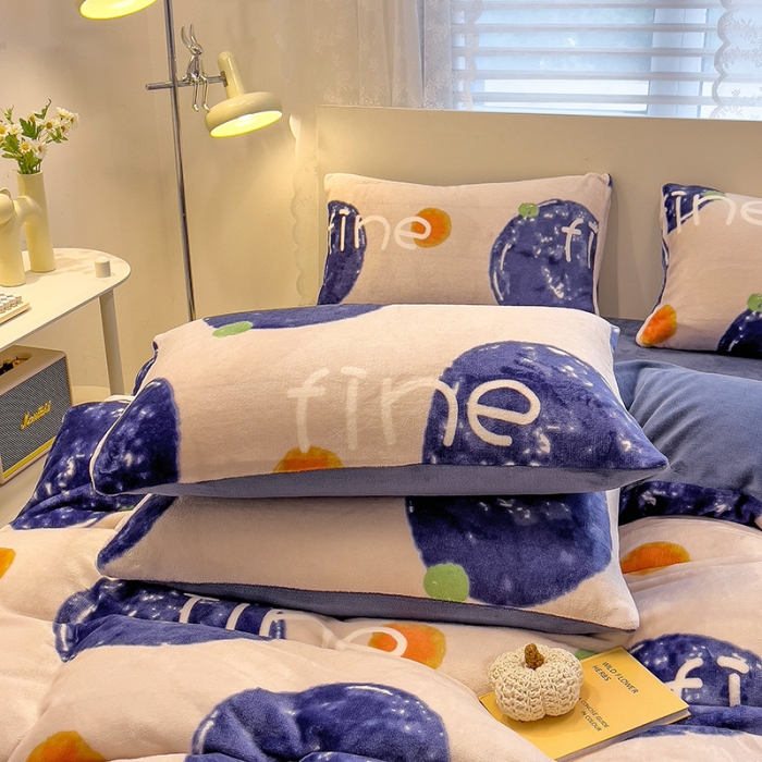 91家纺网 家纺一手货源 找家纺 芃成 2023新款双面牛奶绒印花四件套 安纳瑞