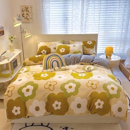 芃成 2023新款双面牛奶绒印花四件套 静逸