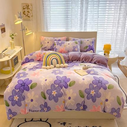 芃成 2023新款双面牛奶绒印花四件套 青春岁月