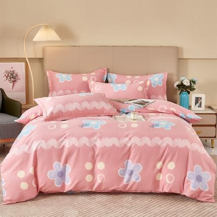 91家纺网 家纺一手货源 找家纺 喷气AB版生态加厚长绒棉纯棉全棉磨毛印花四件套三件套直播