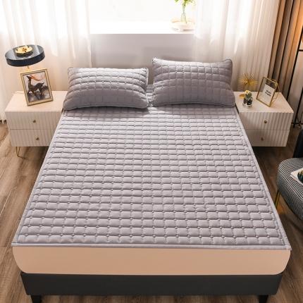 91家纺网 家纺一手货源 找家纺 恋绒 2023新款A类升级款防水隔尿床护垫床褥子床垫 防水款-青灰色