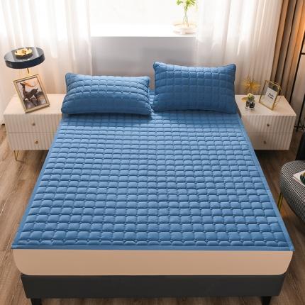 91家纺网 家纺一手货源 找家纺 恋绒 2023新款A类升级款防水隔尿床护垫床褥子床垫 防水款-远山蓝