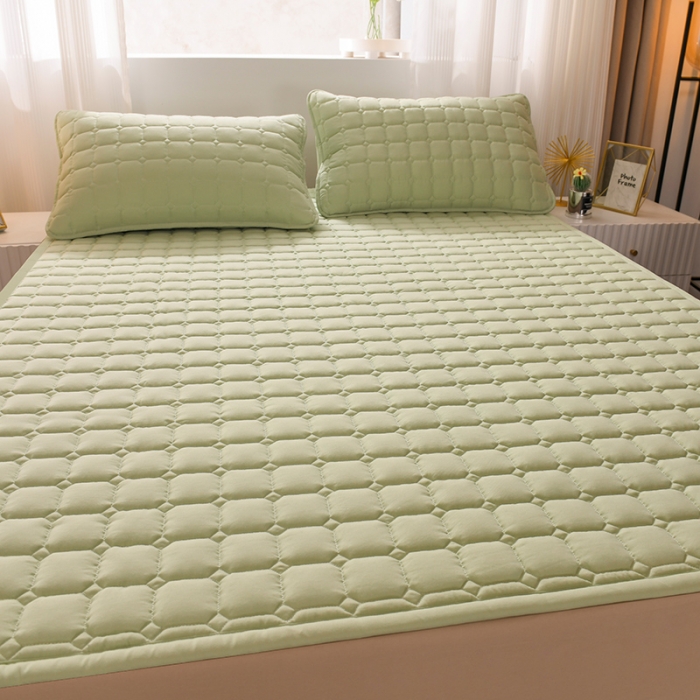 91家纺网 家纺一手货源 找家纺 恋绒 2023新款A类升级款防水隔尿床护垫床褥子床垫 防水款-烟豆青