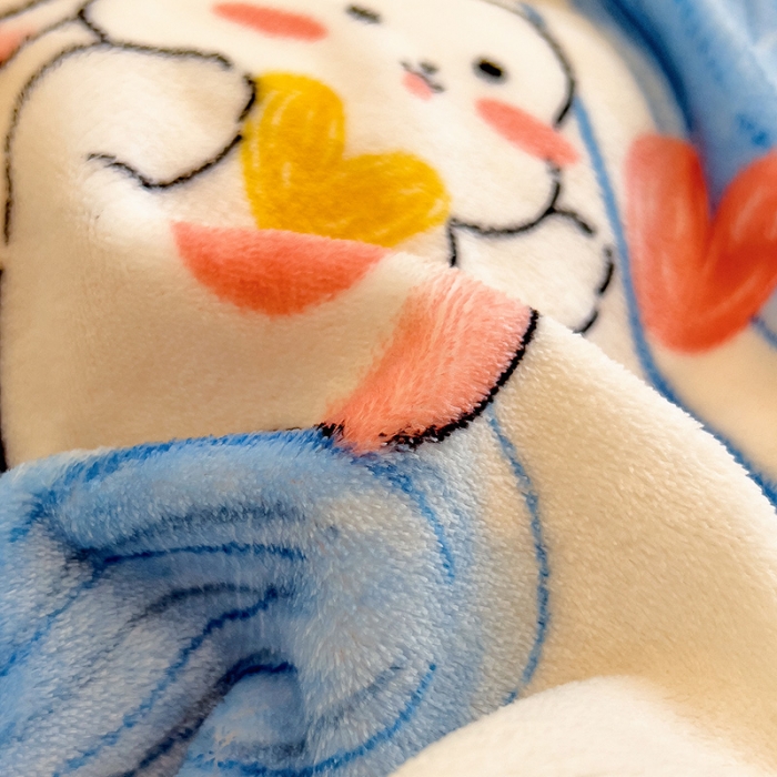 91家纺网 家纺一手货源 找家纺 芃成 2023新款牛奶绒印花单被套 爱心兔