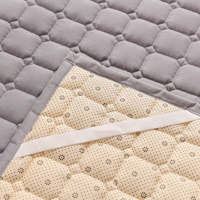 91家纺网 家纺一手货源 找家纺 恋绒 2023新款A类升级款防水隔尿床护垫床褥子床垫 防水款-青灰色