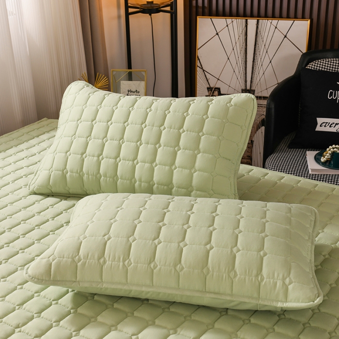 91家纺网 家纺一手货源 找家纺 恋绒 2023新款A类升级款防水隔尿床护垫床褥子床垫 防水款-烟豆青