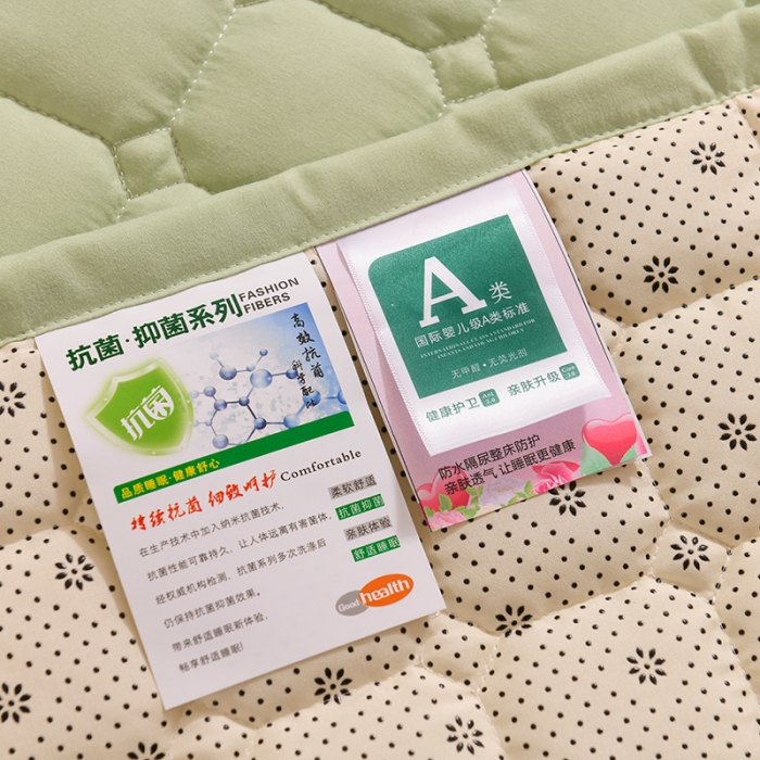 91家纺网 家纺一手货源 找家纺 恋绒 2023新款A类升级款防水隔尿床护垫床褥子床垫 防水款-烟豆青