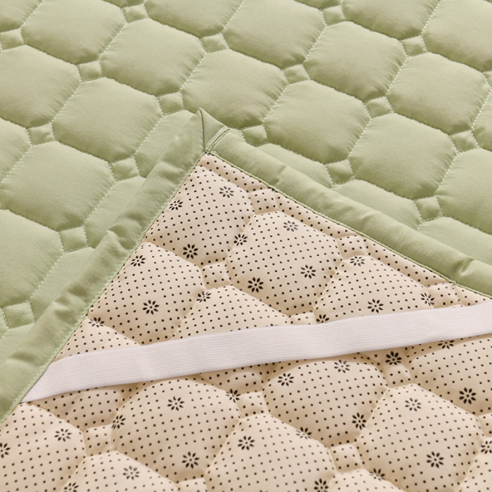 91家纺网 家纺一手货源 找家纺 恋绒 2023新款A类升级款防水隔尿床护垫床褥子床垫 防水款-烟豆青