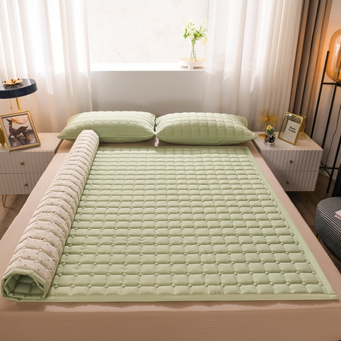 91家纺网 家纺一手货源 找家纺 恋绒 2023新款A类升级款防水隔尿床护垫床褥子床垫 防水款-烟豆青