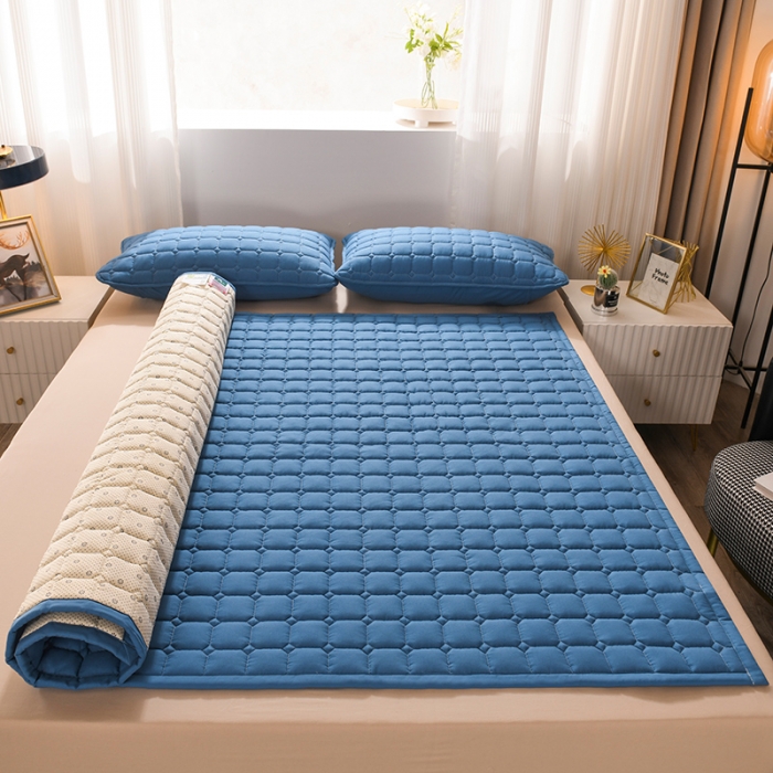 91家纺网 家纺一手货源 找家纺 恋绒 2023新款A类升级款防水隔尿床护垫床褥子床垫 防水款-远山蓝