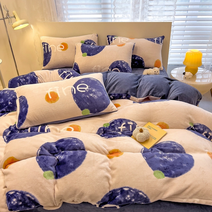 91家纺网 家纺一手货源 找家纺 芃成 2023新款牛奶绒印花单被套 安纳瑞