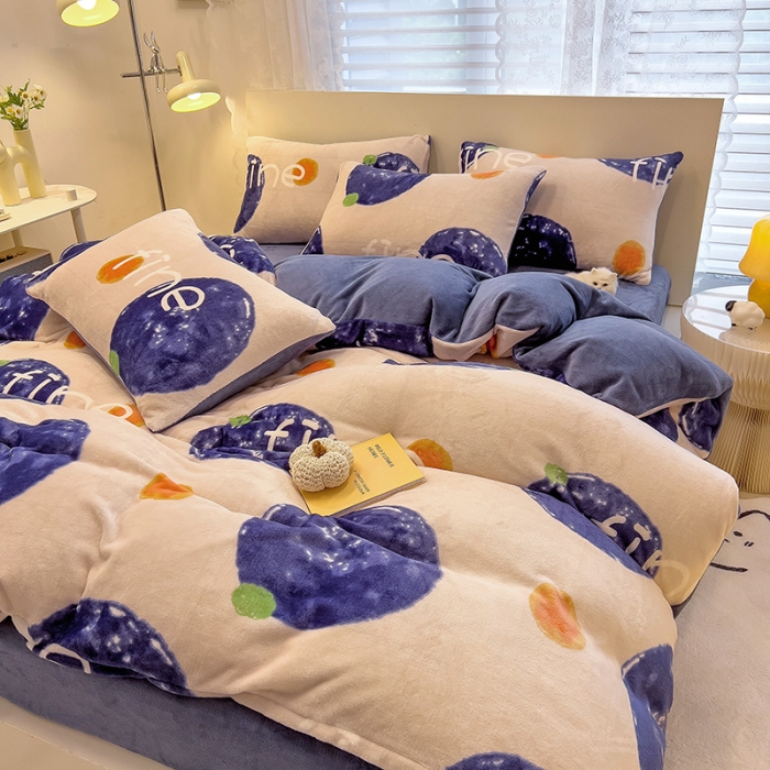 91家纺网 家纺一手货源 找家纺 芃成 2023新款牛奶绒印花单被套 安纳瑞