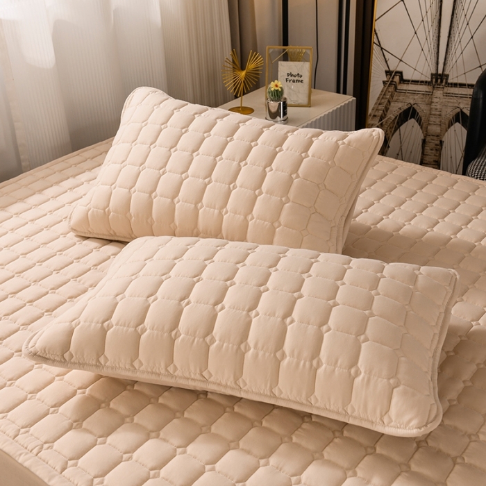 91家纺网 家纺一手货源 找家纺 恋绒 2023新款A类升级款防水床垫隔尿床护垫床褥子软垫床垫保护罩 防水款-浅驼色