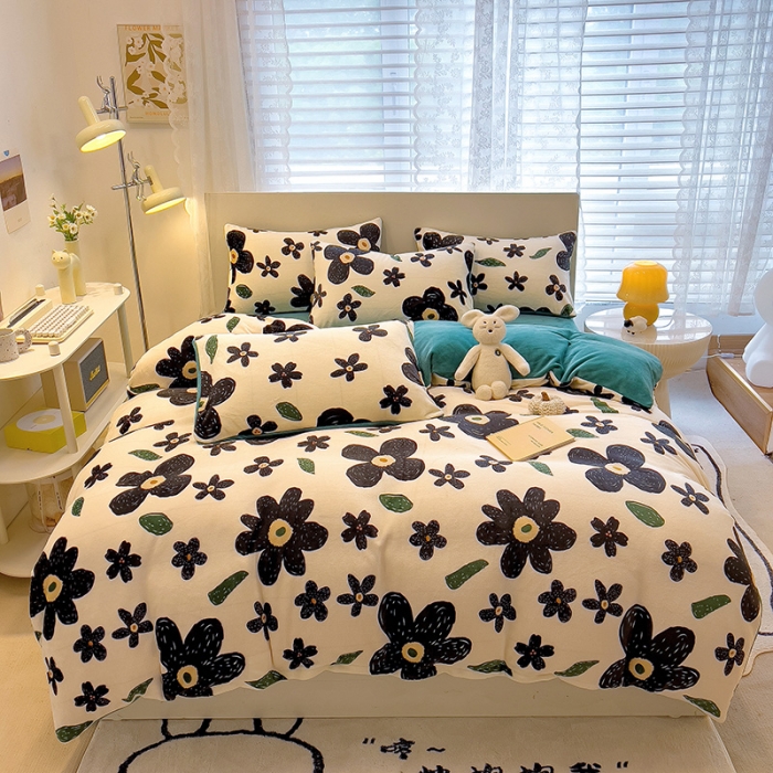 91家纺网 家纺一手货源 找家纺 芃成 2023新款牛奶绒印花单被套 赫本