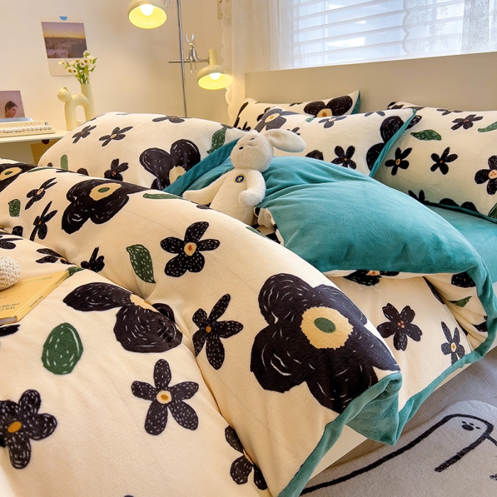 91家纺网 家纺一手货源 找家纺 芃成 2023新款牛奶绒印花单被套 赫本