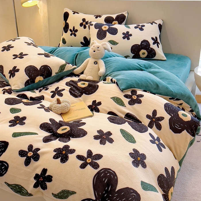 91家纺网 家纺一手货源 找家纺 芃成 2023新款牛奶绒印花单被套 赫本