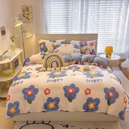 芃成 2023新款牛奶绒印花单被套 花意流年