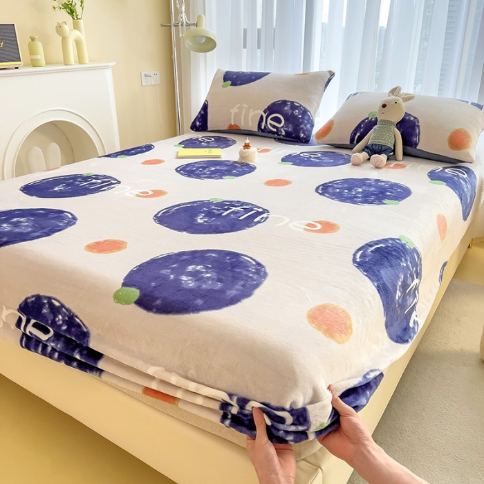 91家纺网 家纺一手货源 找家纺 芃成家纺 2023新款牛奶绒印花床笠 安纳瑞