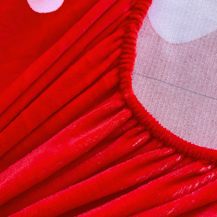 91家纺网 家纺一手货源 找家纺 芃成家纺 2023新款牛奶绒印花床笠 草莓之恋