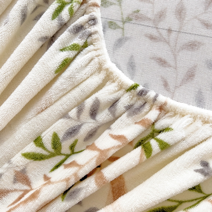 91家纺网 家纺一手货源 找家纺 芃成家纺 2023新款牛奶绒印花床笠 春意盎然