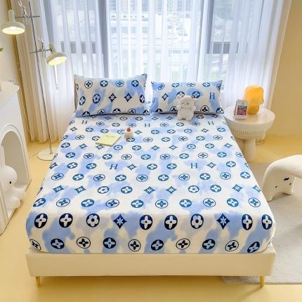 芃成家纺 2023新款牛奶绒印花床笠 心动