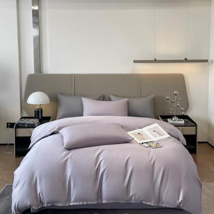 柠馨 2023都市贵族系列13376铂金新疆长绒棉纯色四件套 雪山紫