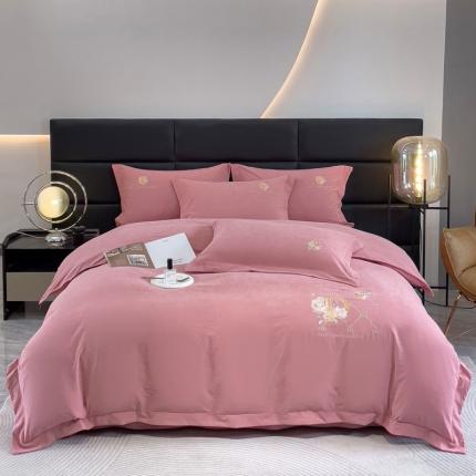 91家纺网 家纺一手货源 找家纺 （总）金米诺 2024新款锦棉提花四件套刺绣系列-爱丽丝