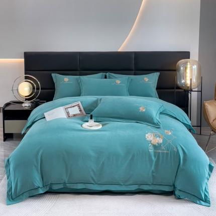 91家纺网 家纺一手货源 找家纺 （总）金米诺 2024新款锦棉提花四件套刺绣系列-爱丽丝