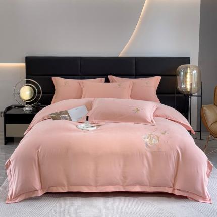 91家纺网 家纺一手货源 找家纺 （总）金米诺 2024新款锦棉提花四件套刺绣系列-爱丽丝