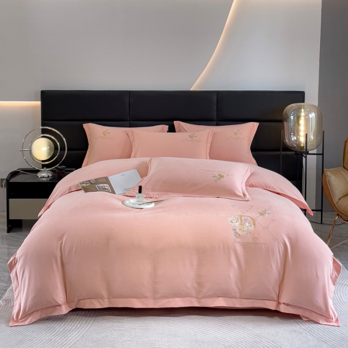 91家纺网 家纺一手货源 找家纺 （总）金米诺 2024新款锦棉提花四件套刺绣系列-爱丽丝