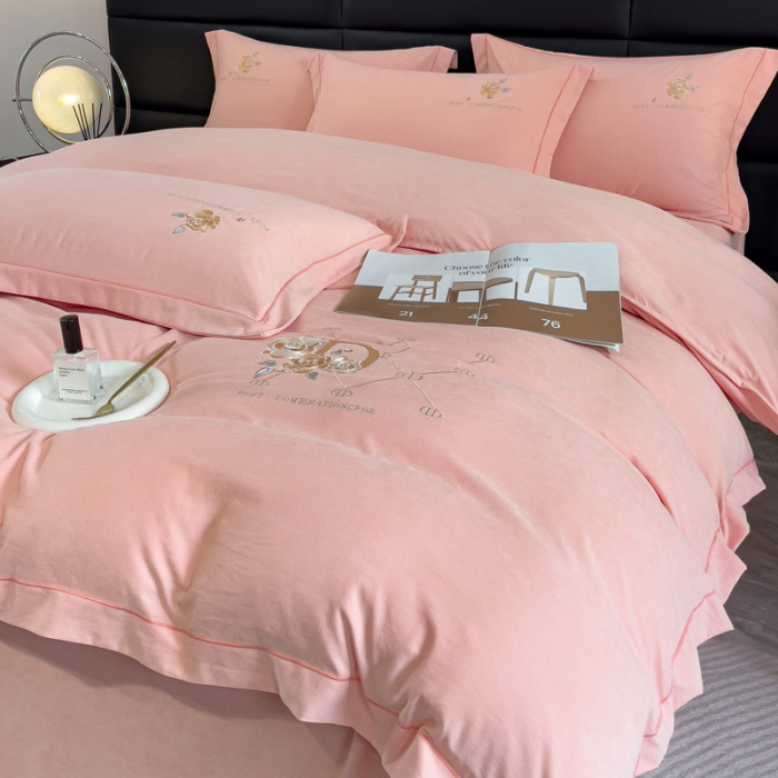 91家纺网 家纺一手货源 找家纺 （总）金米诺 2024新款锦棉提花四件套刺绣系列-爱丽丝