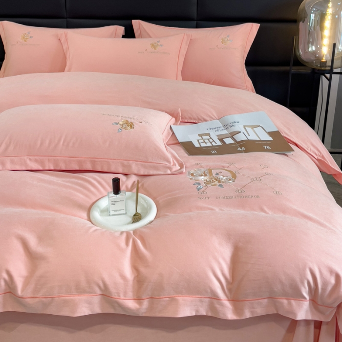 91家纺网 家纺一手货源 找家纺 （总）金米诺 2024新款锦棉提花四件套刺绣系列-爱丽丝