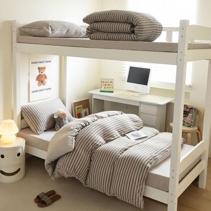 寐眠 2023新款全棉针织棉学生三件套 中咖中条