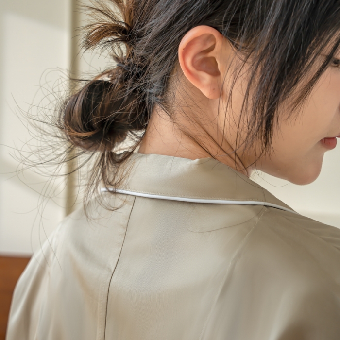 91家纺网 家纺一手货源 找家纺 都市轻奢天丝棉/天丝家居服套装可外穿韩版宽松情侣睡衣 香槟金-天丝棉