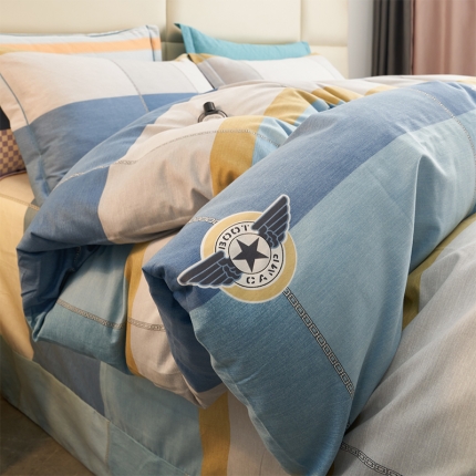 91家纺网 家纺一手货源 找家纺 喷气AB版生态加厚长绒棉纯棉全棉磨毛印花四件套三件套直播