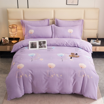 91家纺网 家纺一手货源 找家纺 喷气AB版生态加厚长绒棉纯棉全棉磨毛印花四件套三件套直播