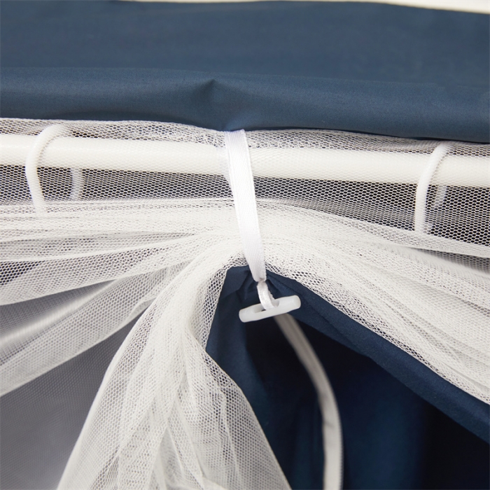 91家纺网 家纺一手货源 找家纺 世婕 2025新款超强涂层遮光学生床帘式蚊帐 涂层藏青