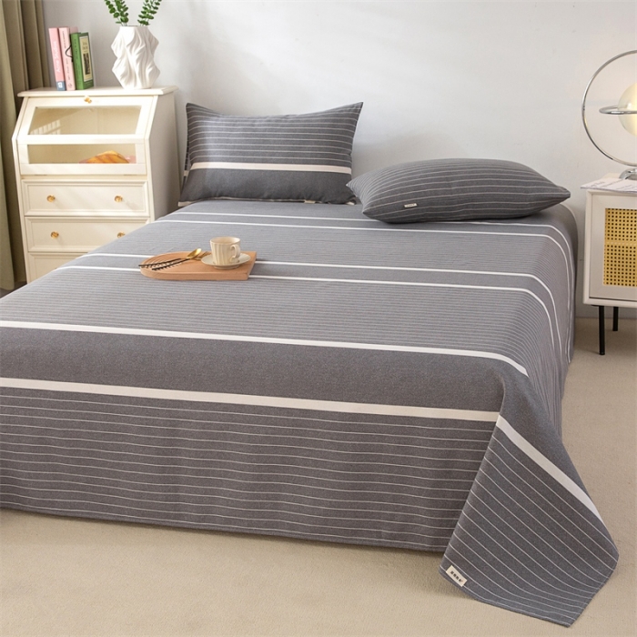 91家纺网 家纺一手货源 找家纺 首爱家纺 2025新款原棉纯棉粗布床单纯棉单床单 冷灰