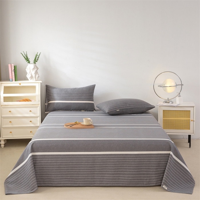 91家纺网 家纺一手货源 找家纺 首爱家纺 2025新款原棉纯棉粗布床单纯棉单床单 冷灰