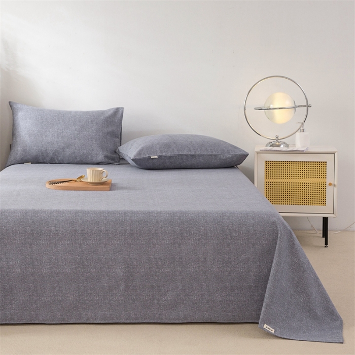 91家纺网 家纺一手货源 找家纺 首爱家纺 2025新款原棉纯棉粗布床单纯棉单床单 浅灰