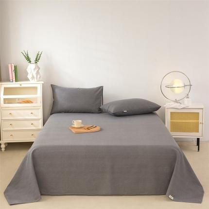 91家纺网 家纺一手货源 找家纺 棉乐町家居 2025新款原棉老粗布系列单床单 傍晚