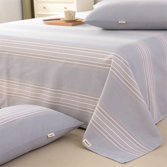 91家纺网 家纺一手货源 找家纺 棉乐町家居 2025新款原棉老粗布系列单床单 淡雅