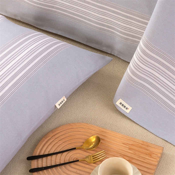 91家纺网 家纺一手货源 找家纺 棉乐町家居 2025新款原棉老粗布系列单床单 淡雅