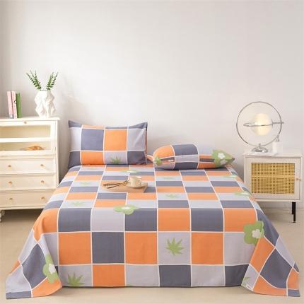 91家纺网 家纺一手货源 找家纺 棉乐町家居 2025新款原棉老粗布系列单床单 花间