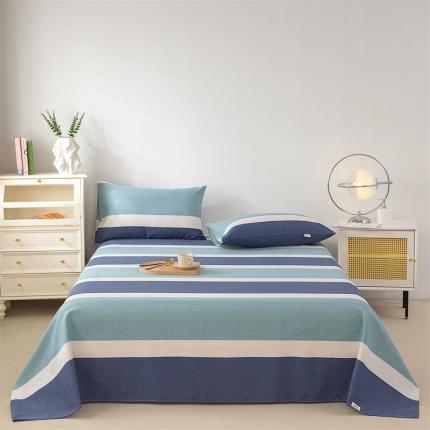 91家纺网 家纺一手货源 找家纺 棉乐町家居 2025新款原棉老粗布系列单床单 欢乐