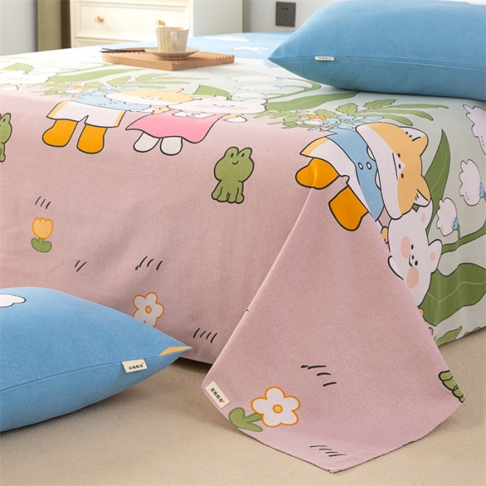 91家纺网 家纺一手货源 找家纺 棉乐町家居 2025新款原棉老粗布系列单床单 沐恋