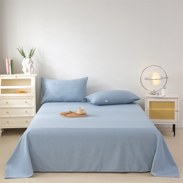 91家纺网 家纺一手货源 找家纺 棉乐町家居 2025新款原棉老粗布系列单床单 偶遇