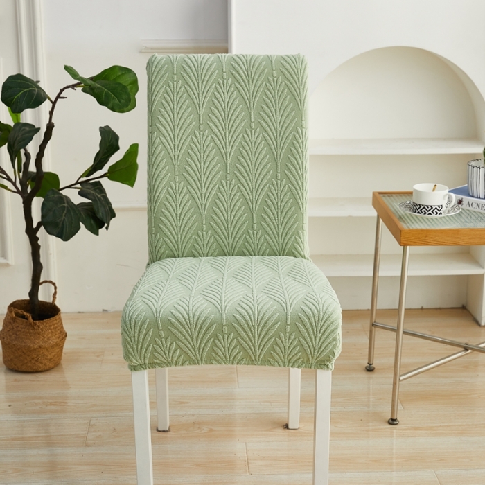 91家纺网 家纺一手货源 找家纺 逐日沙发套 2023新款提花椅子套-叶恋系列 叶恋-抹茶色